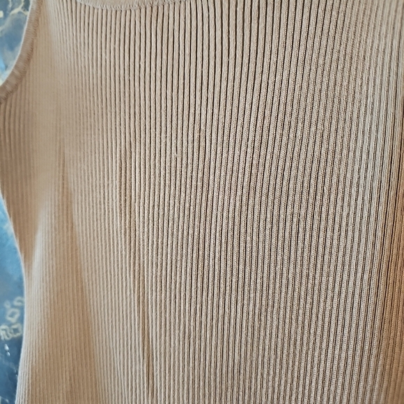 Almost Famous Tan BodyCon Dress With Gold Chain Straps Size M - Picture 2 of 5